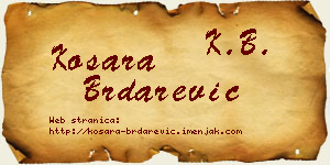 Kosara Brdarević vizit kartica